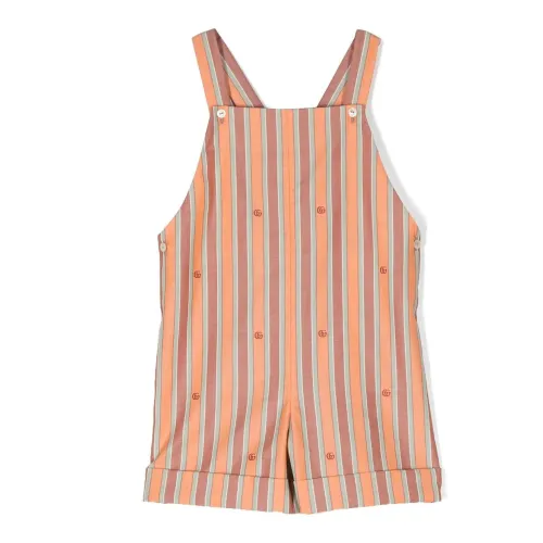 Gucci , Kids Orange Cotton Overall Dress ,Orange male, Sizes: