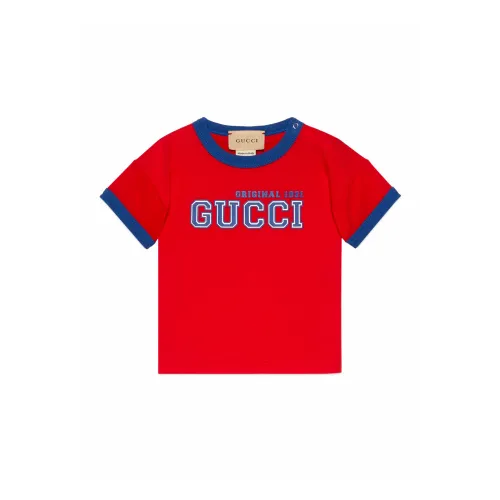 Gucci , Kids Red T-shirts and Polos ,Red unisex, Sizes: