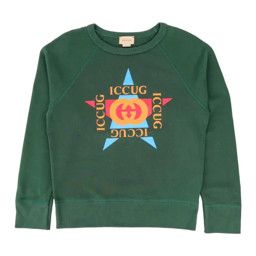 Gucci , Kids Sweatshirt - Regular Fit - Green ,Green male, Sizes: