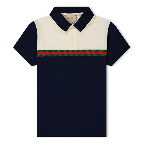 GUCCI Knitted Web Polo - Multi