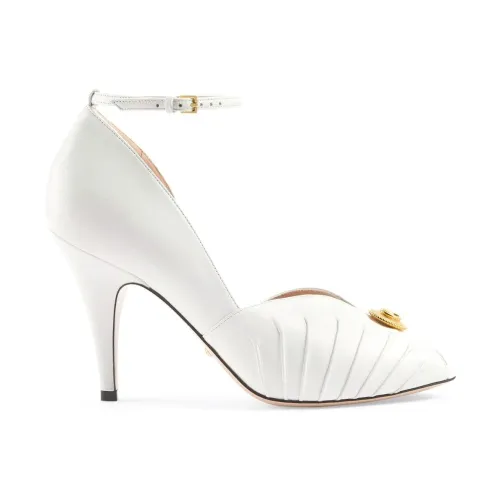 Gucci , Leather high heel sandals ,White female, Sizes: