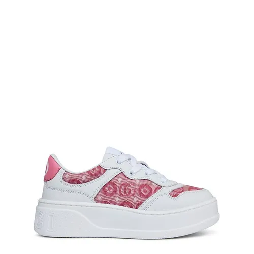 GUCCI Leather Platform Trainers Childrens - White