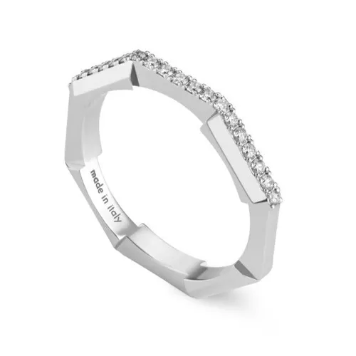 Gucci Link to Love 18ct White Gold Diamond 3mm Ring - P