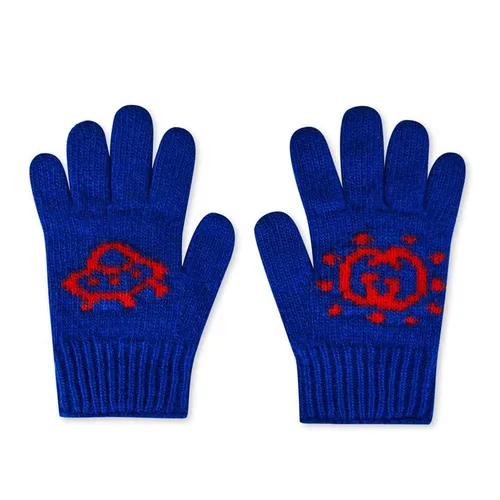 GUCCI Logo Gloves - Blue