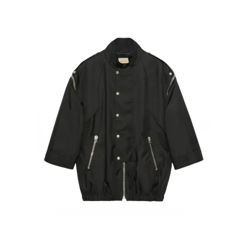 Gucci , logo-print convertible jacket ,Black male, Sizes: