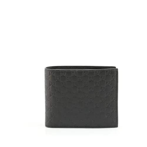 Gucci , Mens Bifold Wallet in Black Leather ,Black female, Sizes: ONE SIZE