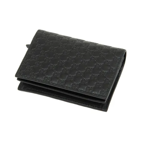 Gucci , Mens Leather Wallet with GG Pattern ,Black unisex, Sizes: ONE SIZE