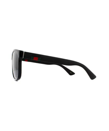 Gucci Mens Sunglasses GG0010S 001 Black Rubber Grey - One