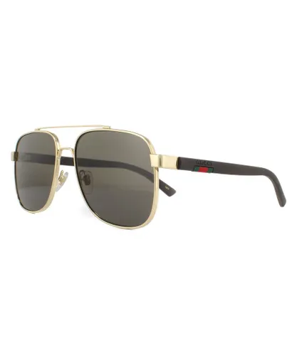 Gucci Mens Sunglasses GG0422S 003 Gold Brown Metal - One