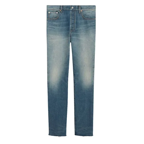 Gucci , mid-rise straight-leg washed jeans ,Blue female, Sizes: