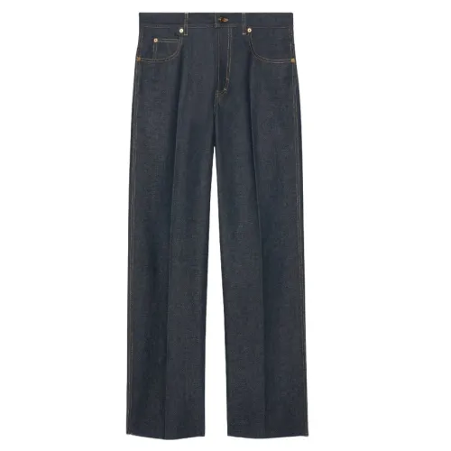 Gucci , mid-rise wide-leg jeans blue ,Blue male, Sizes: