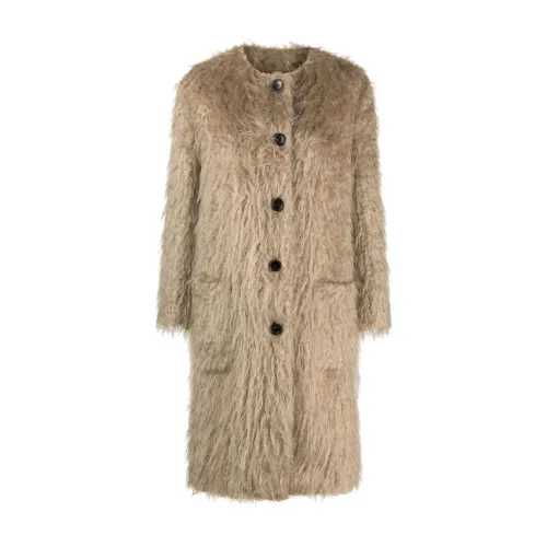 Gucci , Mohair Horsebit Coat ,Brown female, Sizes: