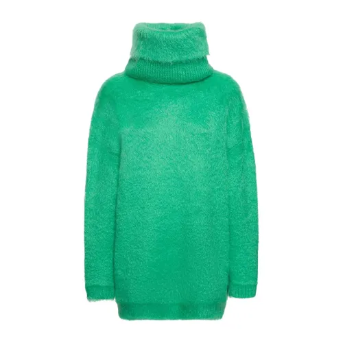 Gucci , Mohair Turtleneck Dress ,Green female, Sizes: