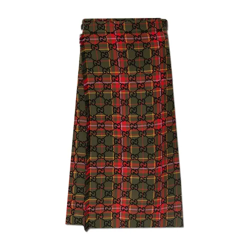 Gucci , Multicolor Wool Skirt with Adjustable Leather Straps ,Multicolor female, Sizes: