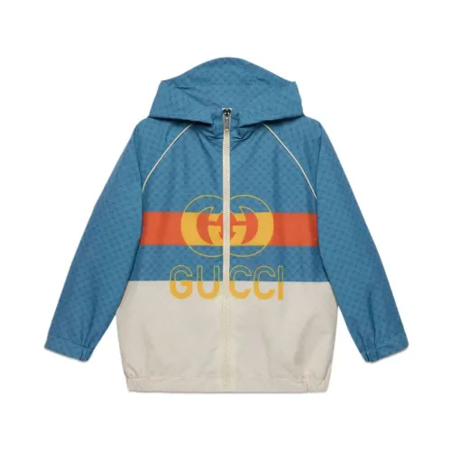 Gucci , Navy and Ivory Windbreaker with GG Print ,Multicolor male, Sizes: