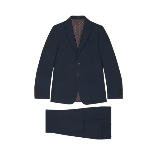 Gucci , Navy Blue Two-Piece Suit ,Blue male, Sizes: