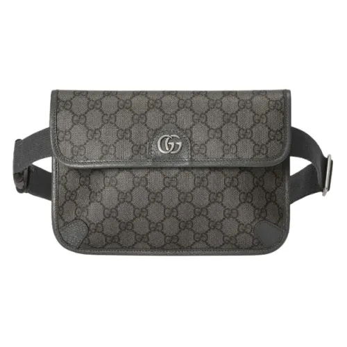 Gucci , Ophidia GG Belt Bag ,Gray male, Sizes: ONE SIZE