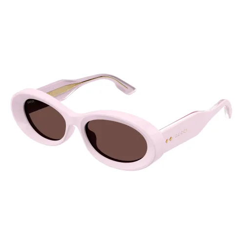Gucci , Oval Pink Sunglasses ,Pink female, Sizes: