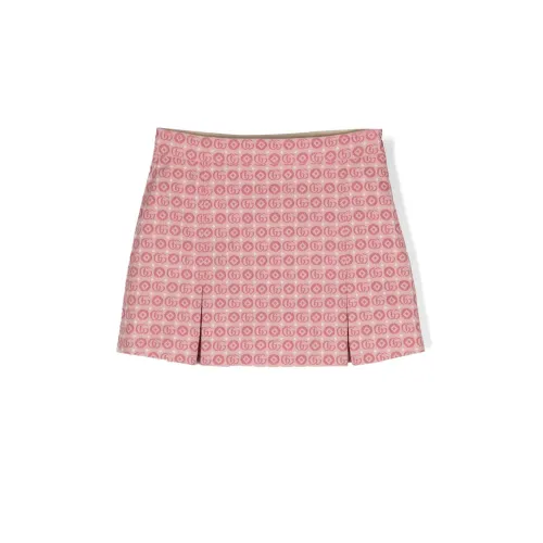 Gucci , Pink GG Jacquard Skirt ,Pink female, Sizes: