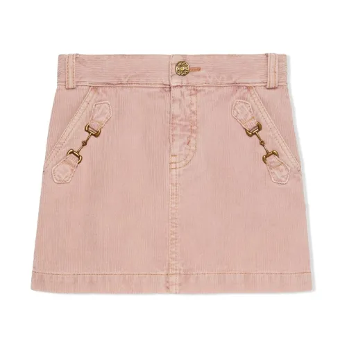 Gucci , Pink Ribbed Velvet Skirt ,Pink female, Sizes: