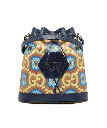 Gucci Pre-owned Womens Vintage GG Supreme Kaleidoscope 100 Bucket Bag Blue Fabric - One Size