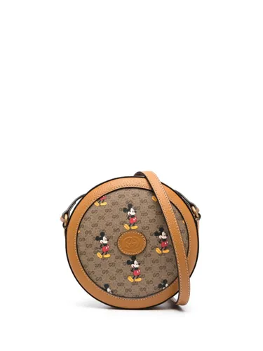 Gucci Pre-Owned x Disney GG Supreme Mickey Mouse round crossbody bag - Brown
