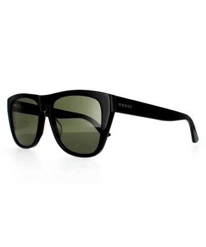 Gucci Rectangle Mens Black Green Polarized Sunglasses GG0926S - One