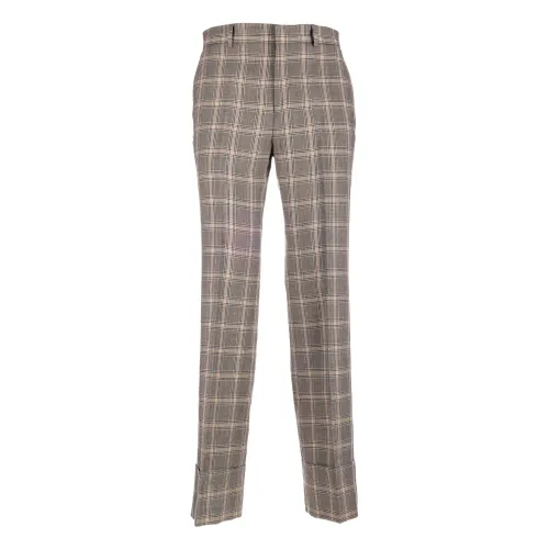 Gucci , Regular Fit Cold Climate Linen Wool Pants ,Brown male, Sizes: