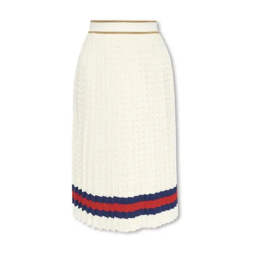 Gucci , Rhombus Knit Skirt ,Beige female, Sizes: