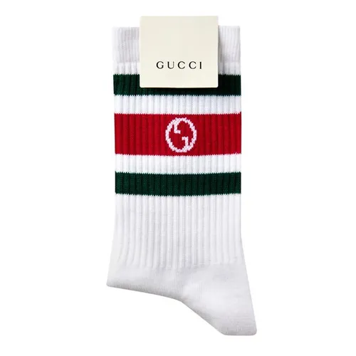 GUCCI Round Interlocking G Cotton Socks - White