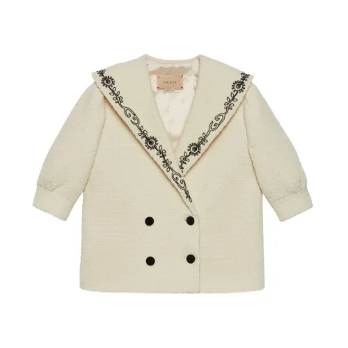Gucci , Snow Mix Wool Boucle Tweed Jacket ,White unisex, Sizes: