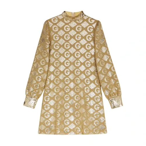 Gucci , Sparkling Short Jacquard Dress with Sequins ,Multicolor female, Sizes: