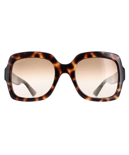 Gucci Square Womens Havana Brown Gradient GG1337S - One