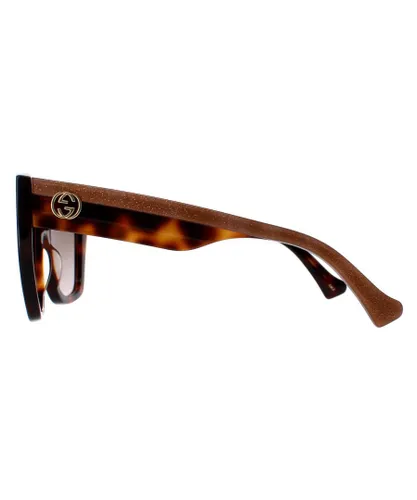 Gucci Square Womens Havana Crystal Brown Gradient GG1300S - One