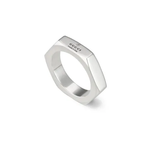 Gucci , Sterling Silver Ring with Gucci Trademark ,Gray female, Sizes: 59 MM, 57 MM, 51 MM, 55 MM, 53 MM