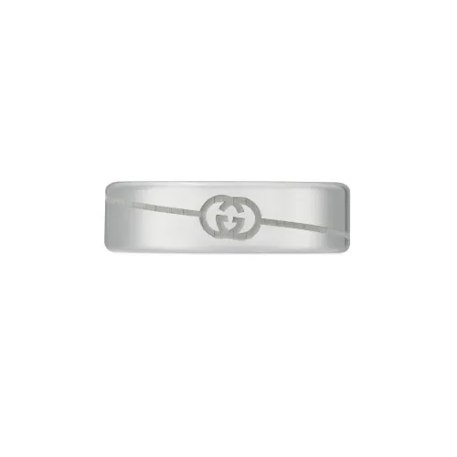 Gucci , Sterling Silver Ring with Interlocking G Logo ,Gray female, Sizes: 52 MM, 59 MM
