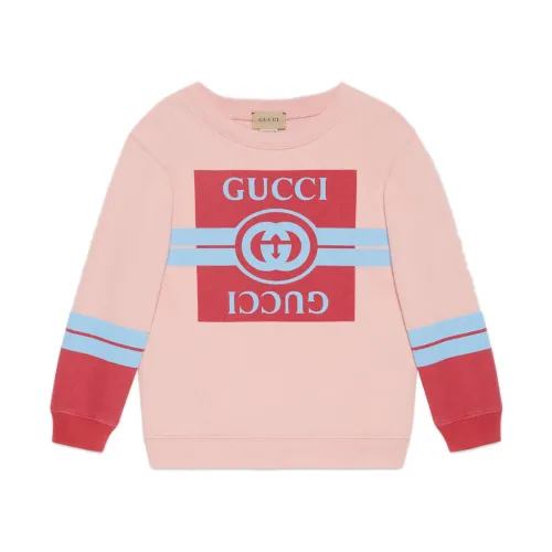 Gucci , Striped Crewneck Sweaters for Kids ,Pink male, Sizes:
