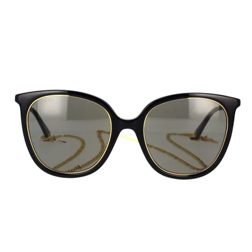 Gucci , Stylish Gucci Sunglasses with Gg1076S 001 Chain ,Black female, Sizes: