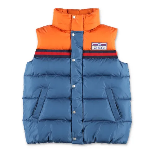 Gucci , Stylish Iris Satin Padded Vest for Boys ,Blue male, Sizes: