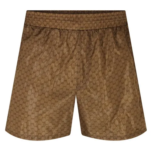 GUCCI Supreme Gg Print Swim Shorts - Brown