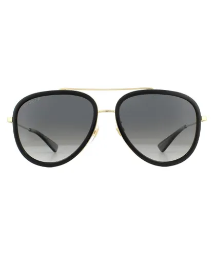 Gucci Unisex Sunglasses GG0062S 011 Black And Gold Grey Gradient Polarized - One