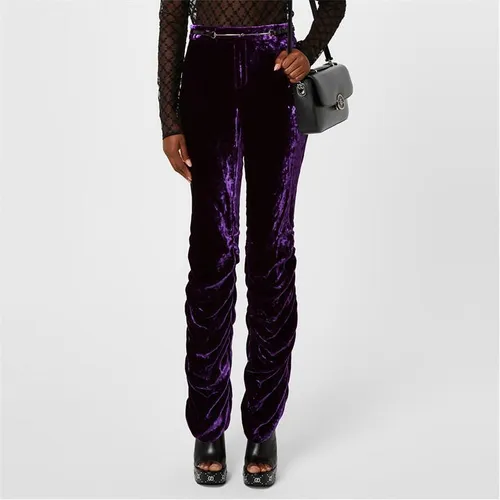 GUCCI Velvet Trouser With Horsebit Belt - Purple