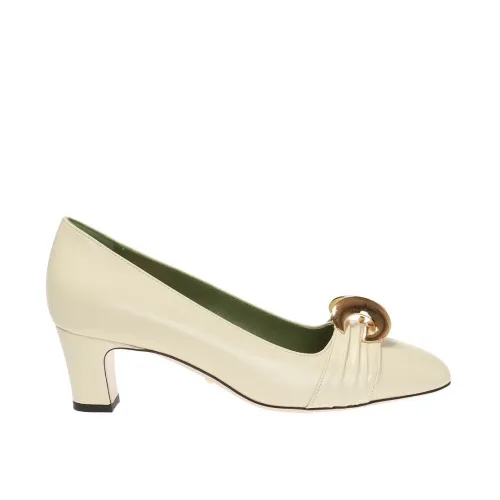 Gucci , Vintage White Mid-Heel Pump ,Beige female, Sizes: