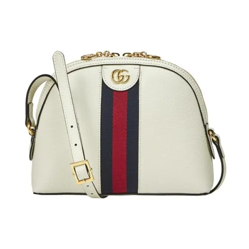 Gucci , White Ophidia Leather and Sherry Handbag ,White female, Sizes: ONE SIZE