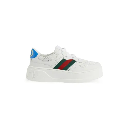 Gucci , White Sneakers with Blue Leather Detail ,White male, Sizes:
