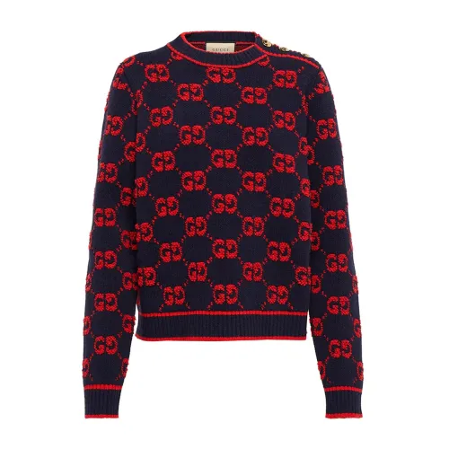 Gucci , Womens Clothing Sweater Blue Aw23 ,Multicolor female, Sizes: