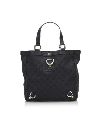 Gucci Womens Vintage Abbey GG Canvas Tote Black Canvas (archived) - One Size