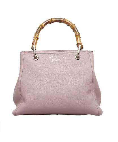 Gucci Womens Vintage Bamboo Shopper Pink Calf Leather - One Size