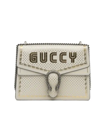 Gucci Womens Vintage x Sega Medium Guccy Dionysus Shoulder Bag White Calf Leather - One Size