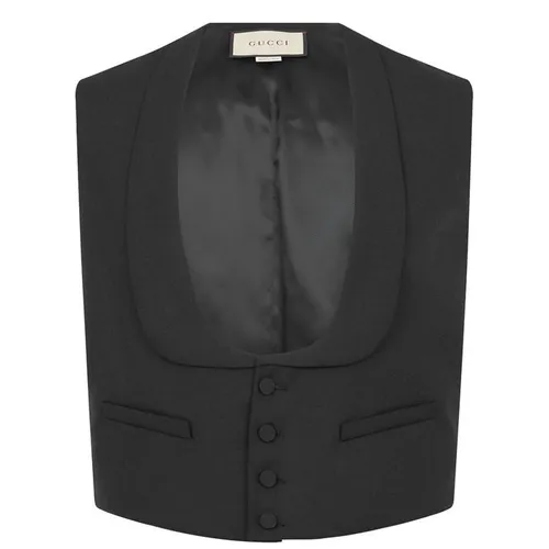 GUCCI Wool Mohair Formal Vest - Black